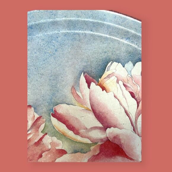 🌺 VTG 1990 POTPOURRI PRESS PEONY TIN TRAY 13.5" DIAMETER - Picture 2 of 3